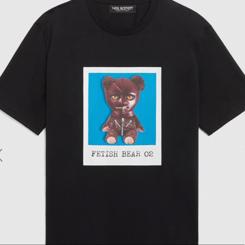 Neil Barrett Men's Black Fetish Bear 02 T-shirt - Picture 1 of 8